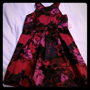 GB Girls size 5 jacquard halter dress pink, red